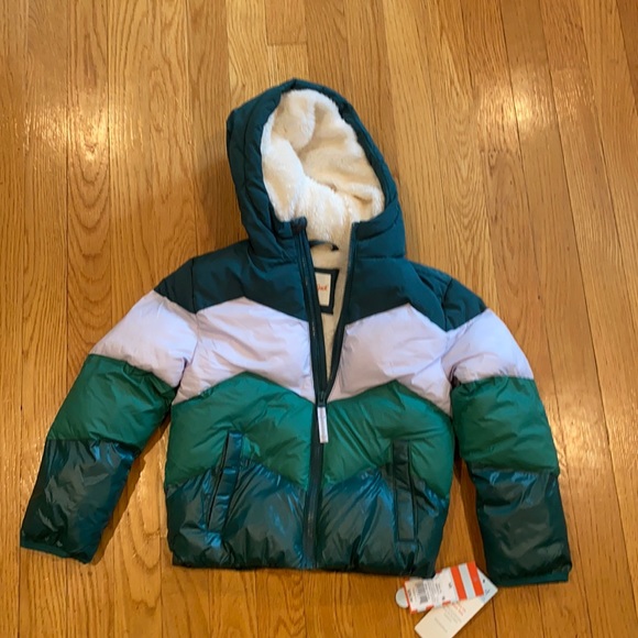 Cat Jack Boys Greenwhite Puffer Jacket 